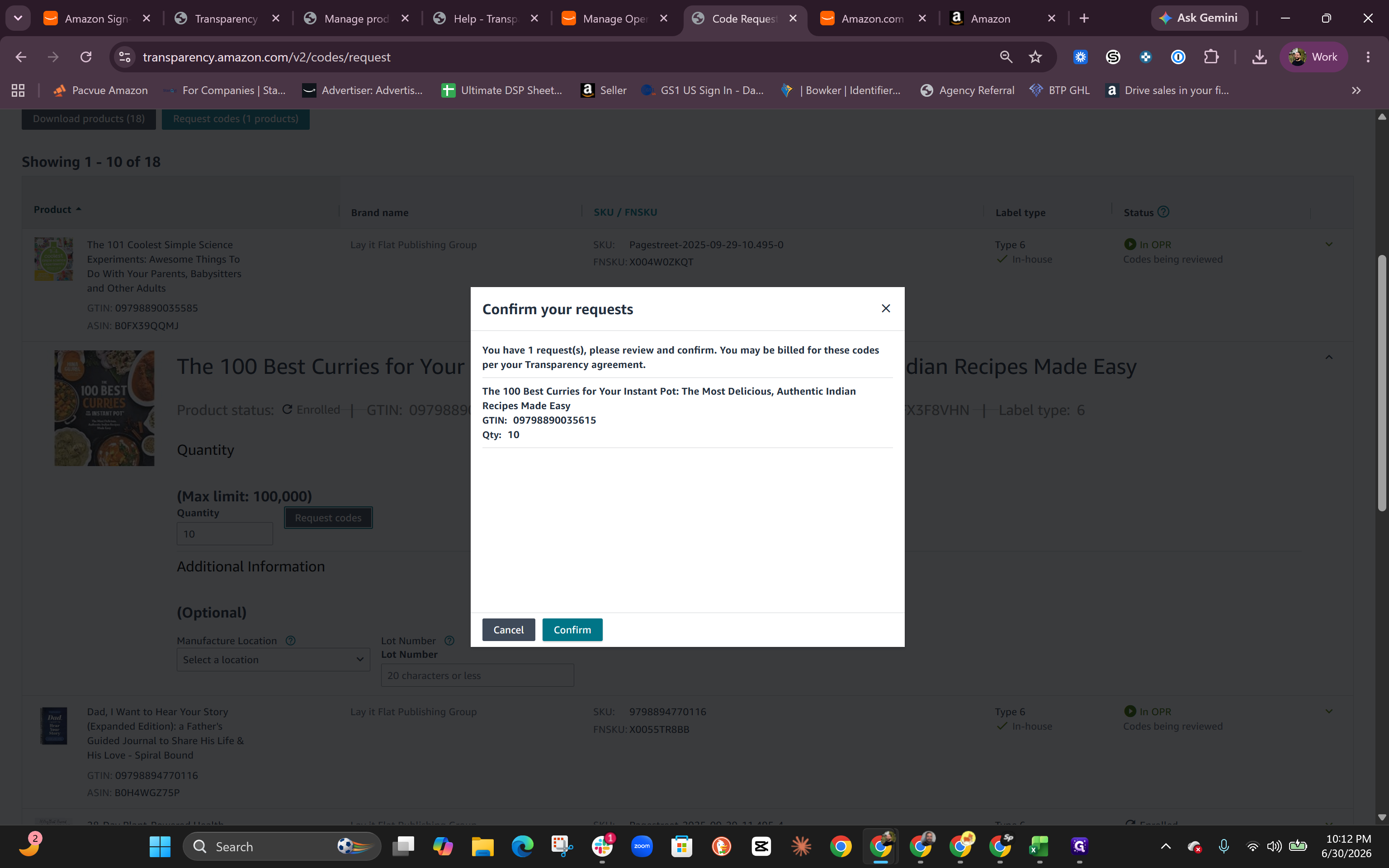 Step #7: Click Confirm to verify your request details.