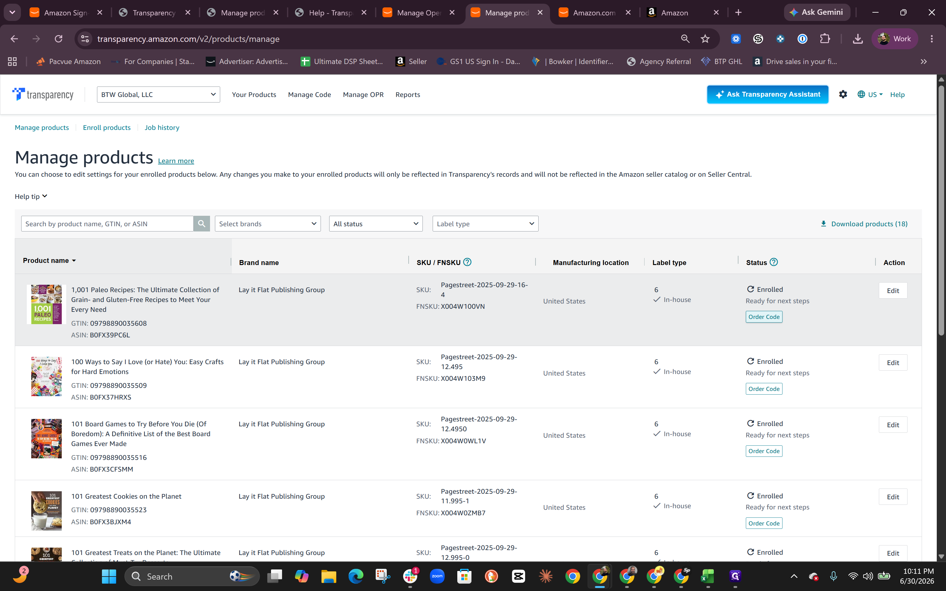 Step #3: Locate the product you want to work on and click Order Code.