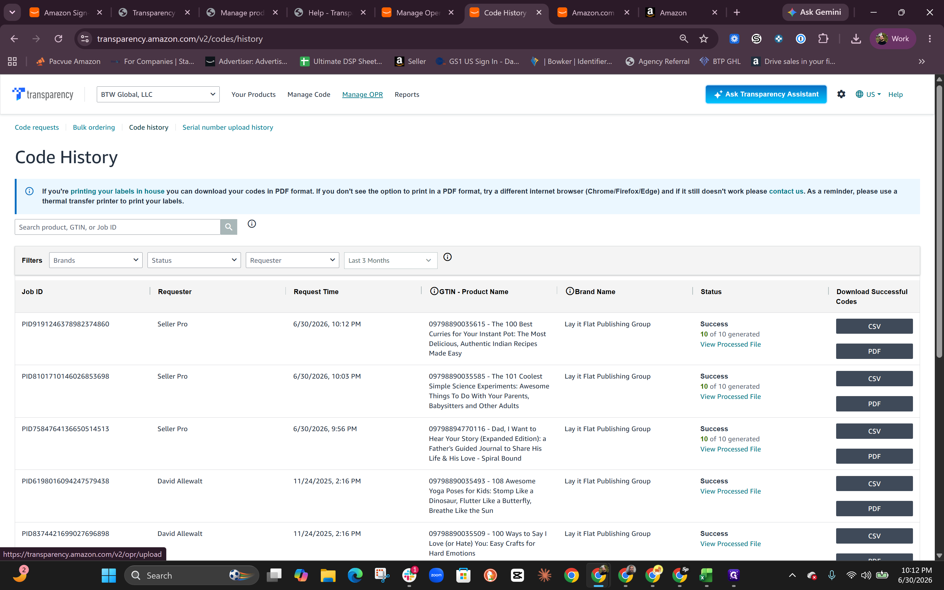 Step #9: Click Manage OPR in the top navigation.