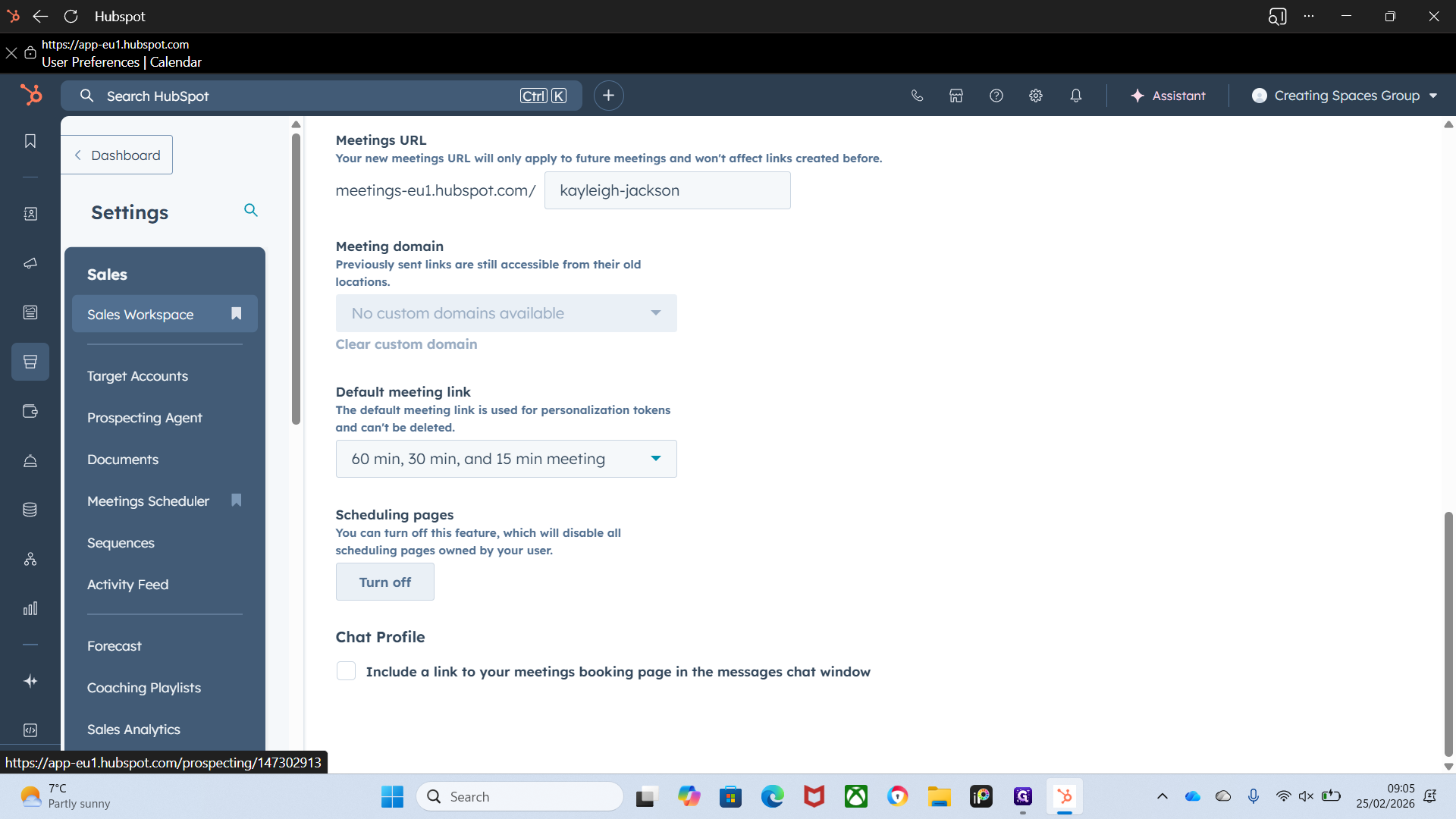 Step #22: Click on "Sales Workspace"