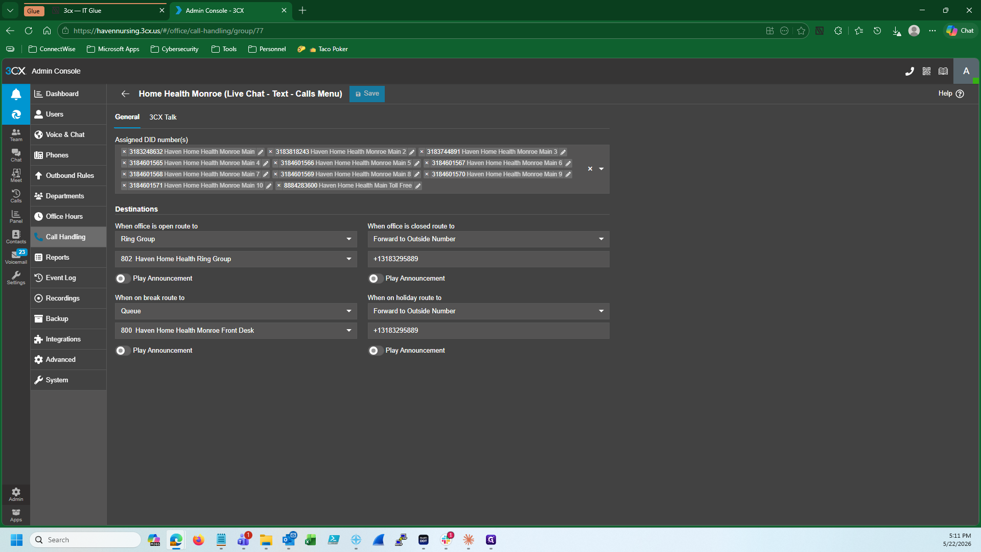 Step #25: Click Save at the top of the screen to apply your routing changes.