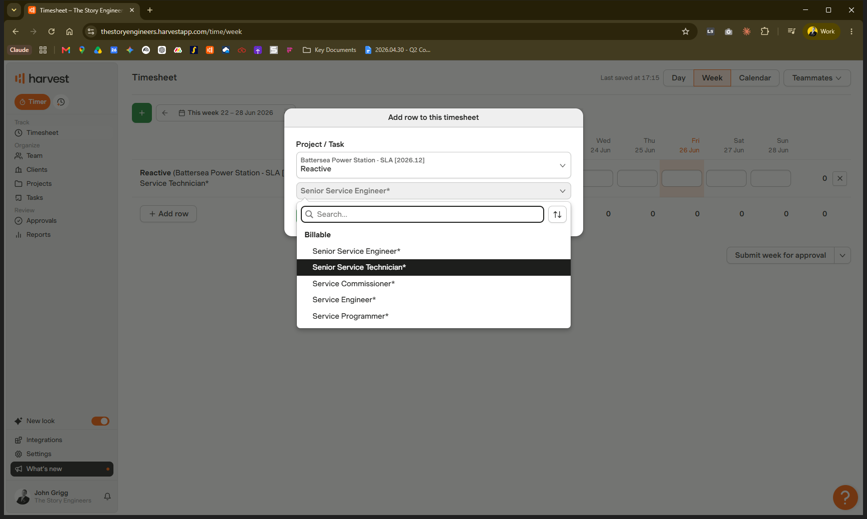 Step #3: Open the role dropdown and select your job title, such as Senior Service Technician.