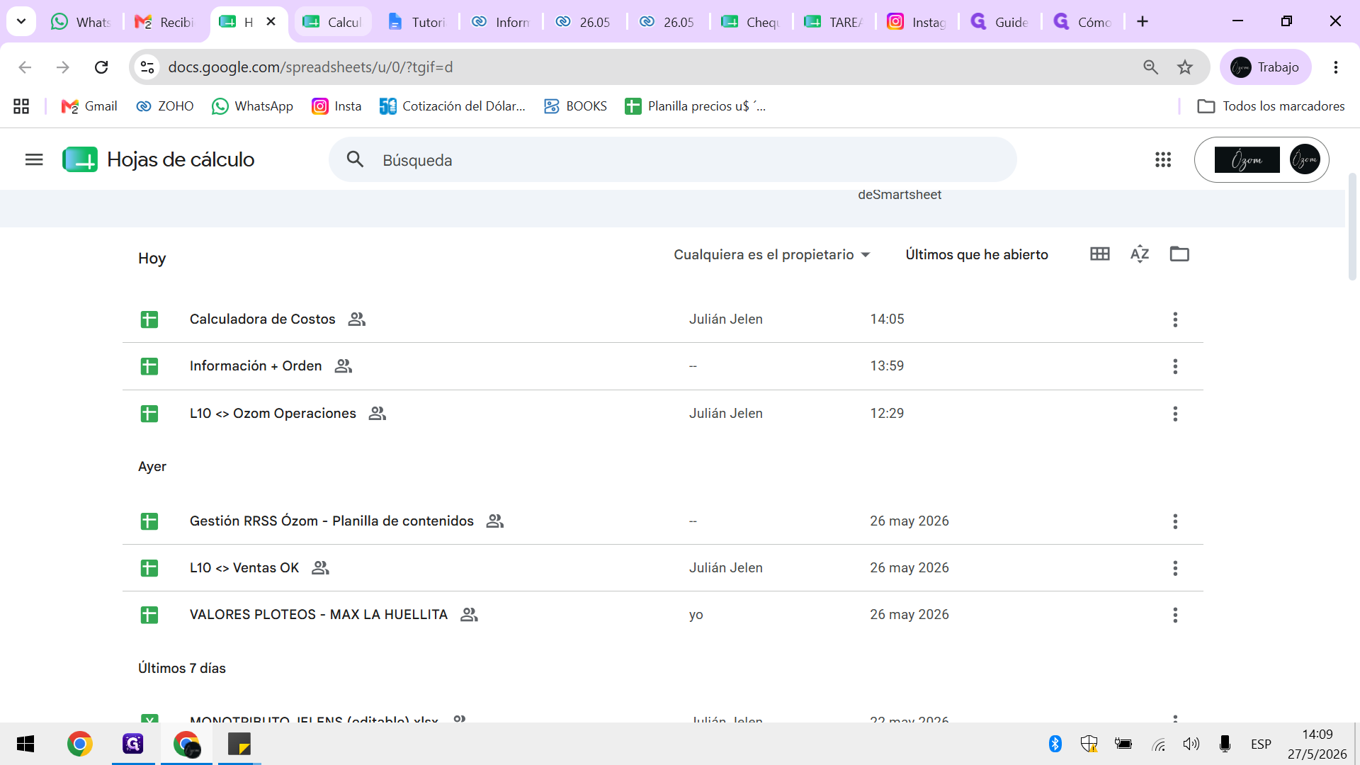 Step #1: Haz clic en el archivo L10 <> Ventas OK para abrir la calculadora de costos.