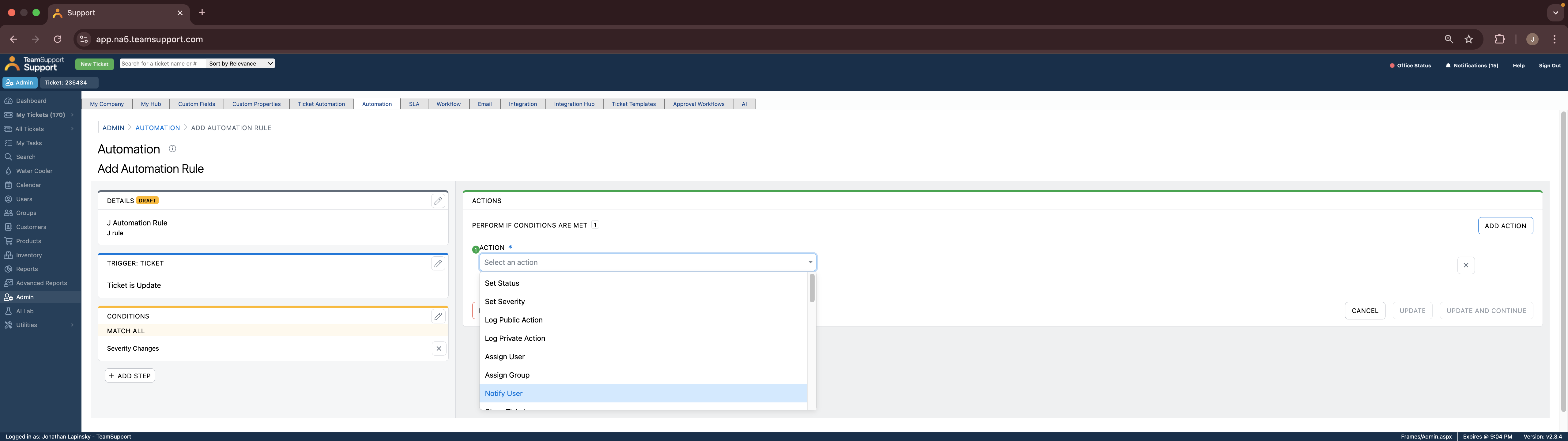 Step #15: Click on "Notify User"