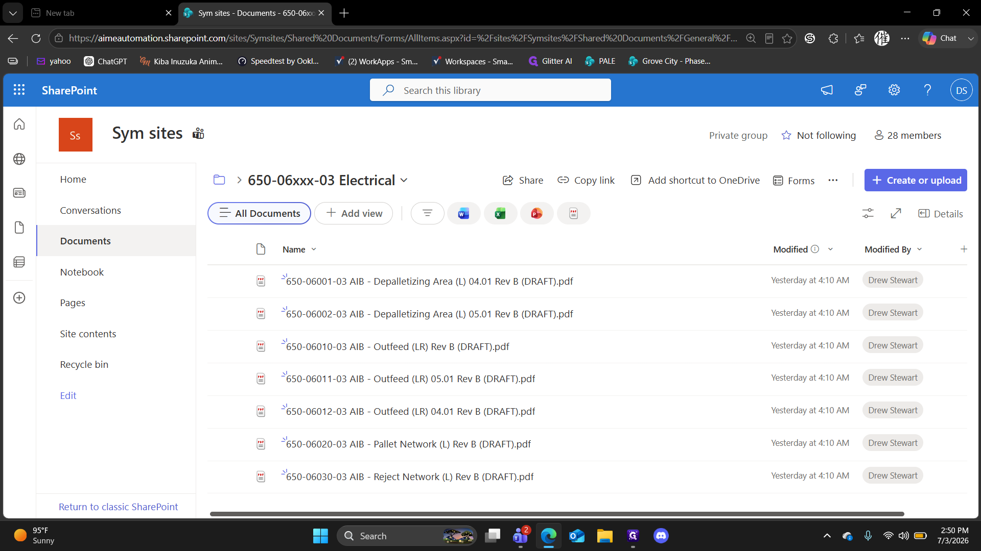 Step #14: Click a document in the electrical folder to view the PDF prints.
