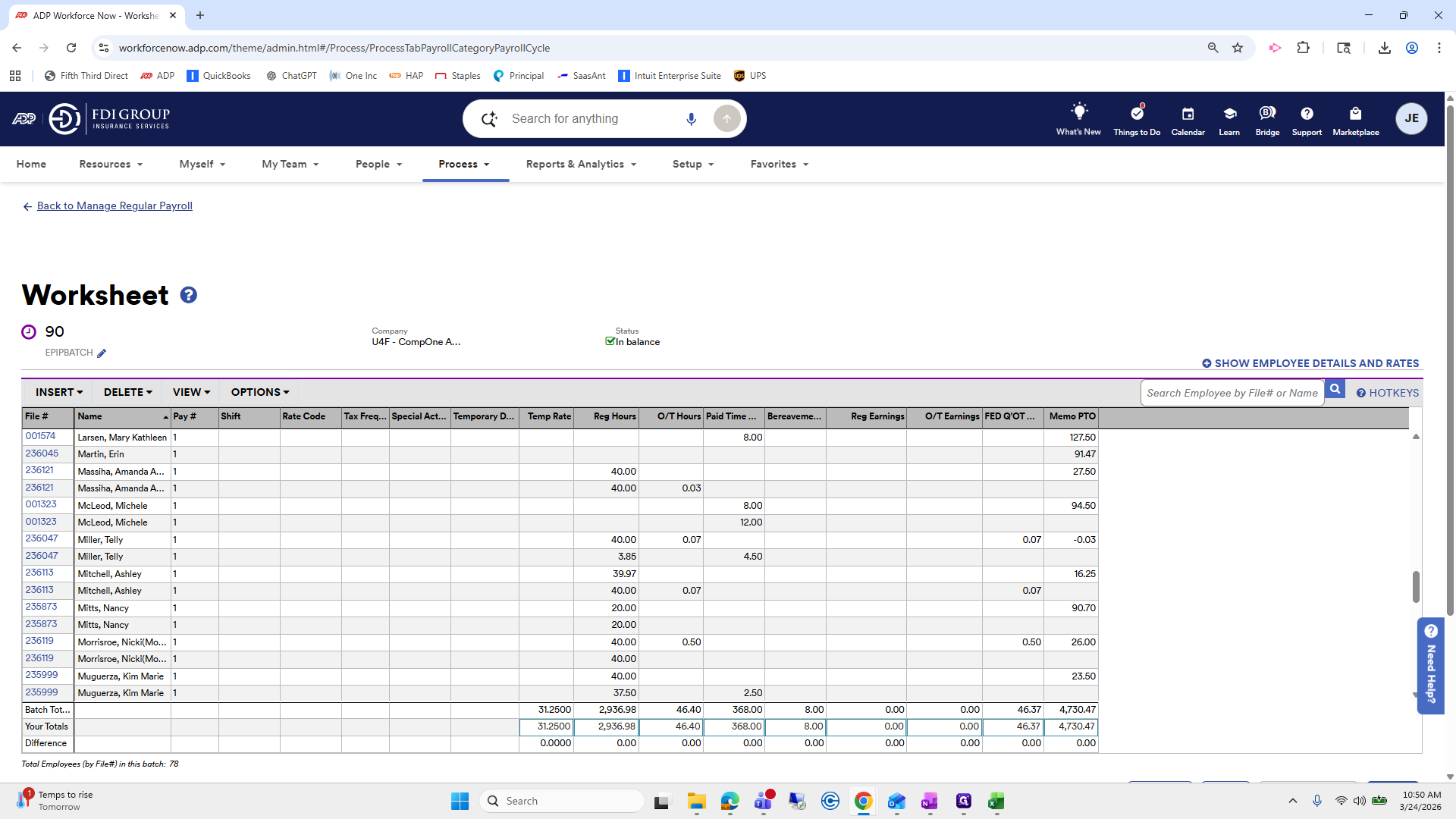 Step #32: Click on "Back to Manage Regular Payroll"