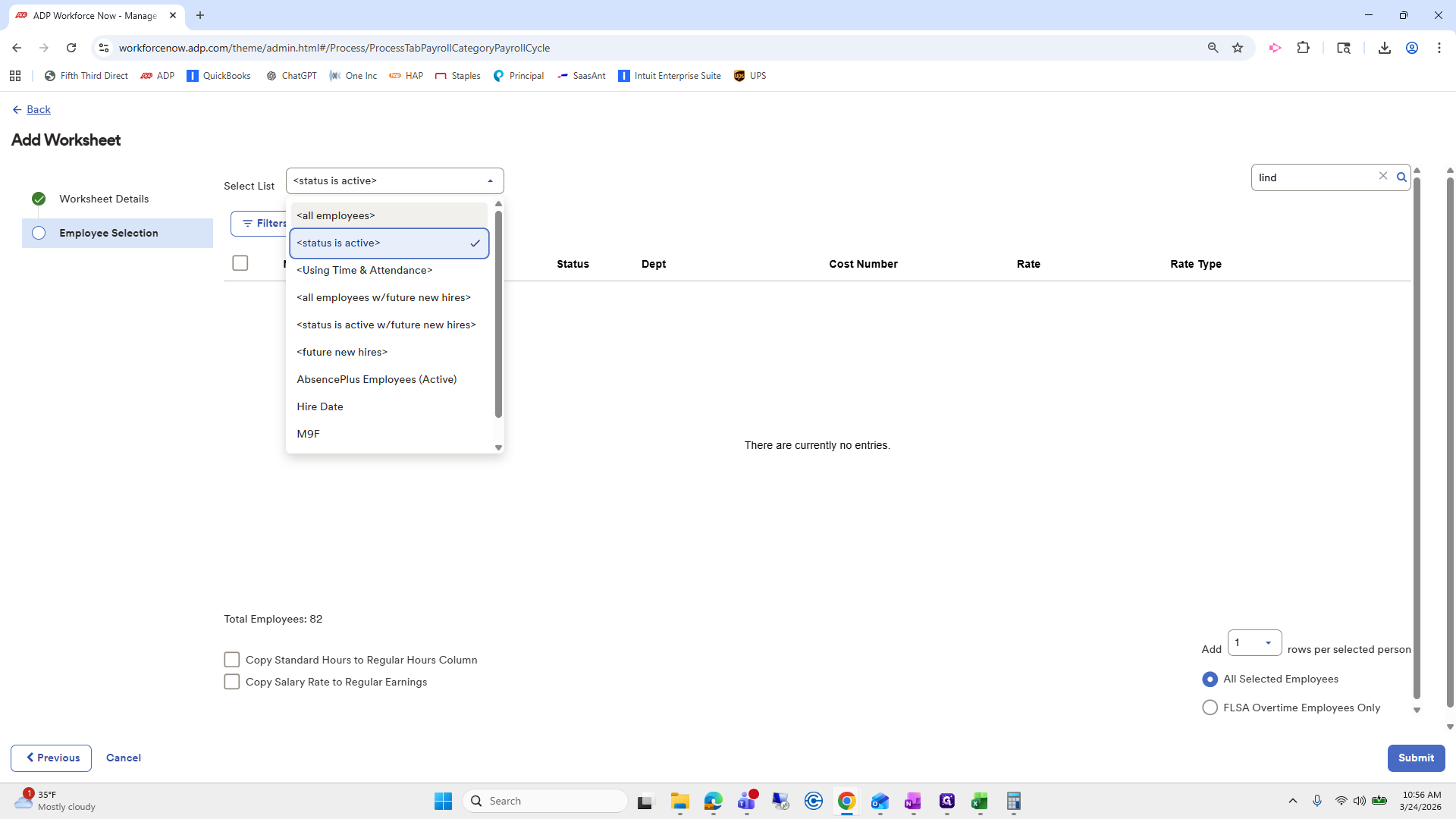 Step #105: Click on "< all employees >"