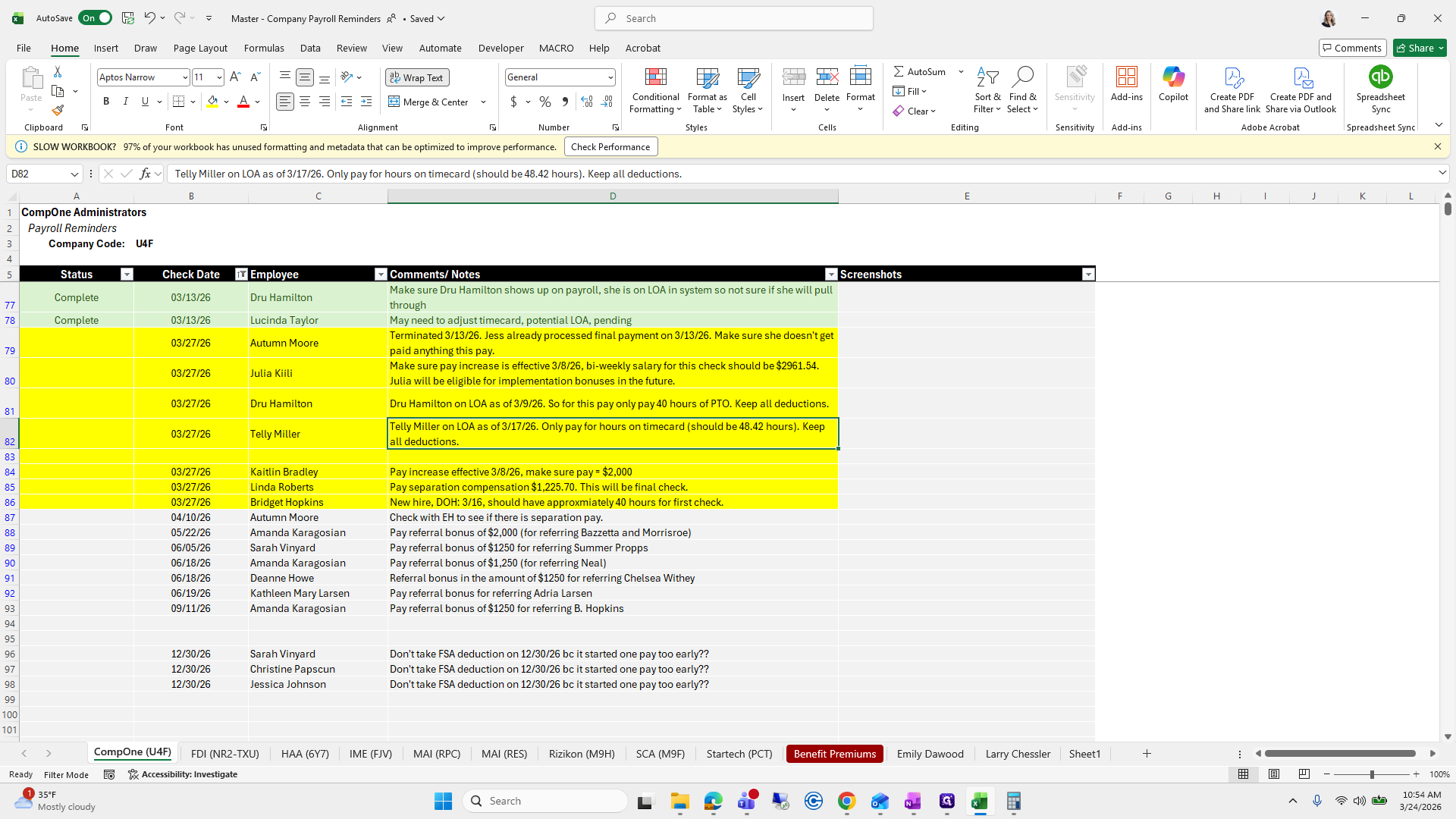 Step #76: Click on "Pay increase effective 3/8/26"