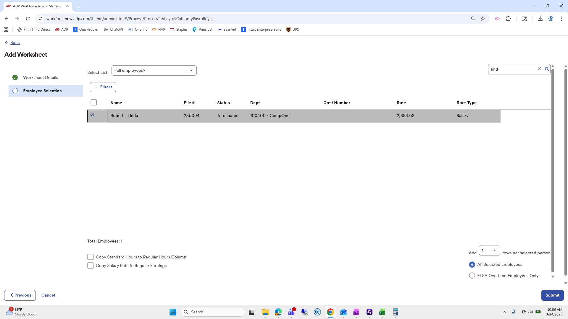 Step #109: Click on "Submit"