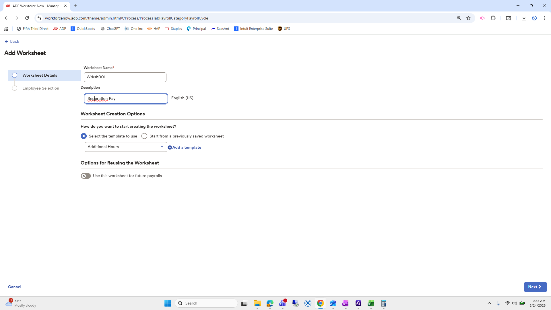 Step #97: Double-click on "Seperation"