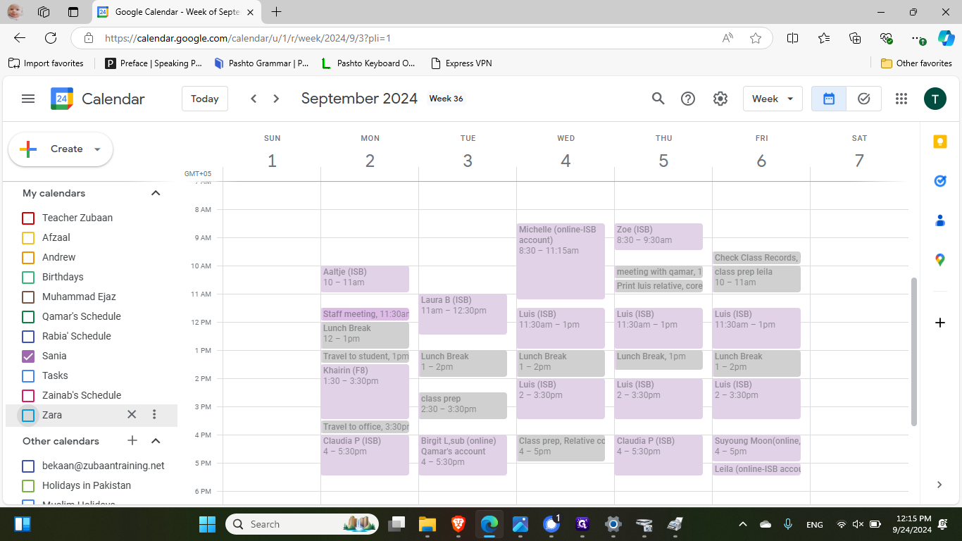 Step #10: Now I can verify that the date and time of each of Laura's class on the schedule.