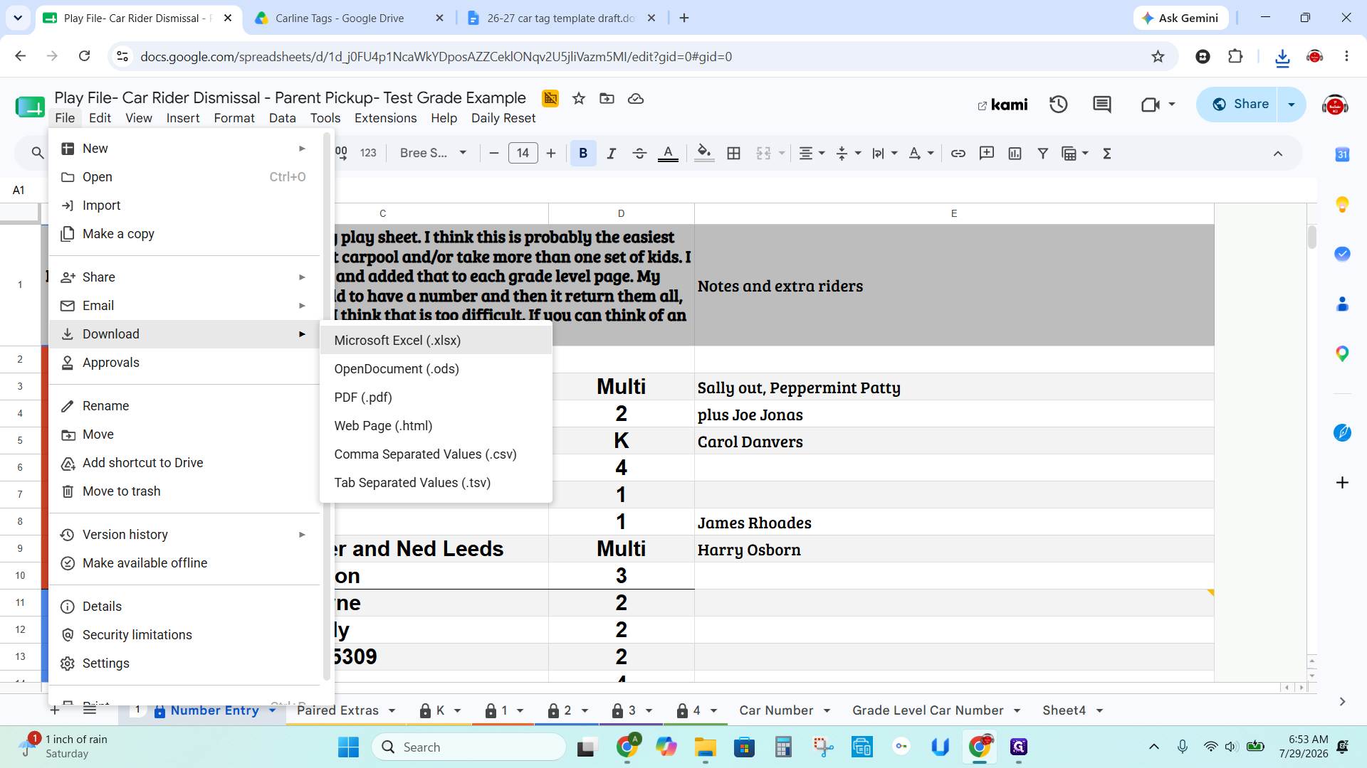 Step #7: Click File, hover over Download, and select Microsoft Excel (.xlsx).