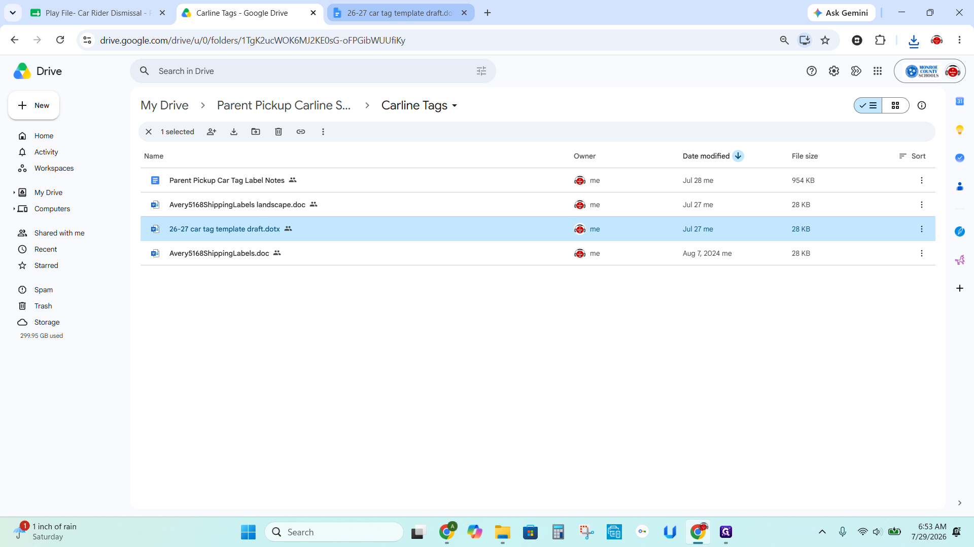 Step #5: Locate and download the car tag template draft file to use for your tag sizes.