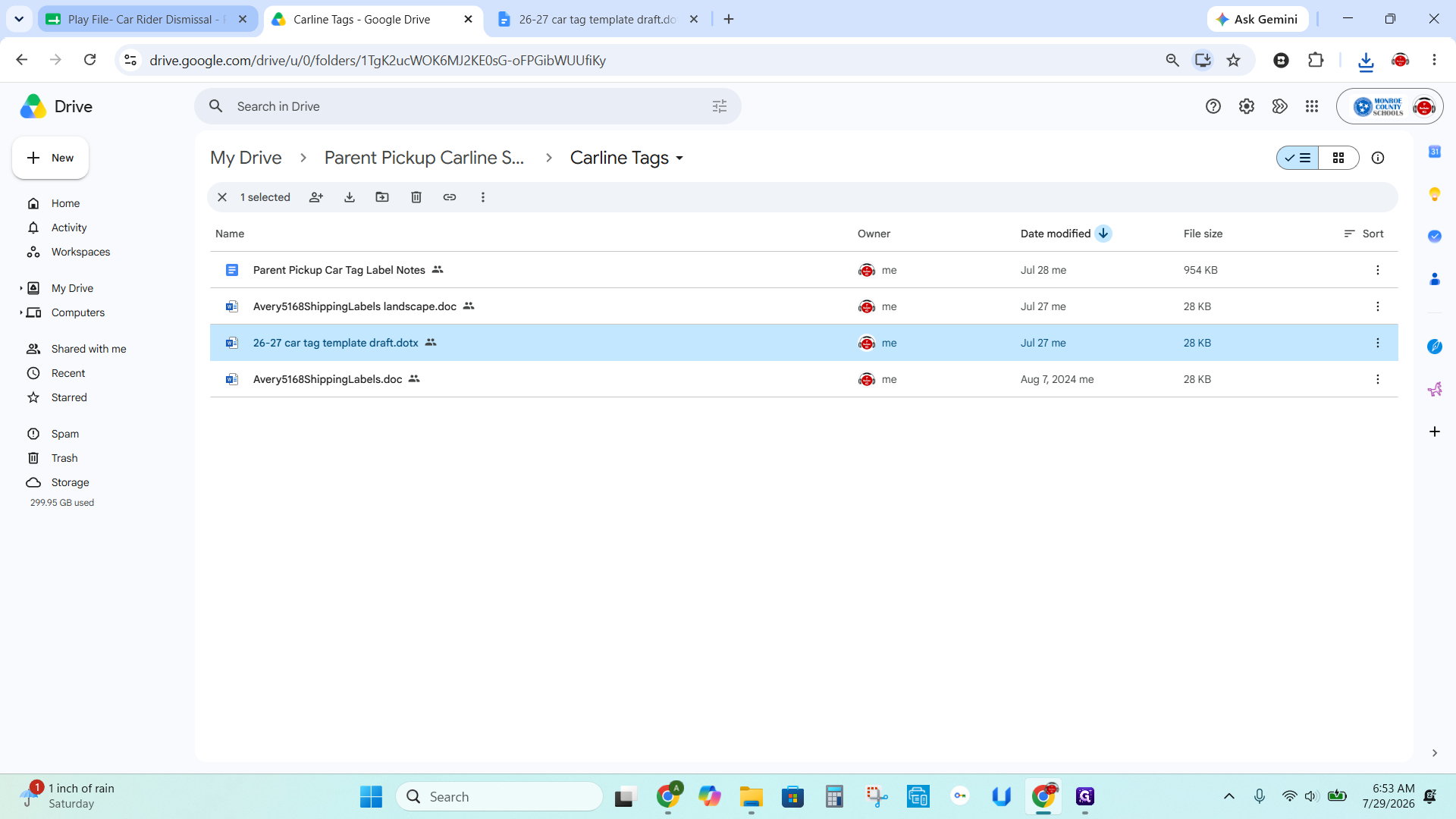 Step #6: Open your parent pickup system spreadsheet in Google Sheets.