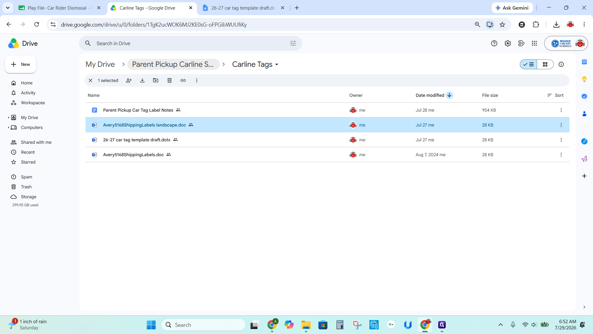Step #1: Open the Parent Pickup Carline System folder in Google Drive.