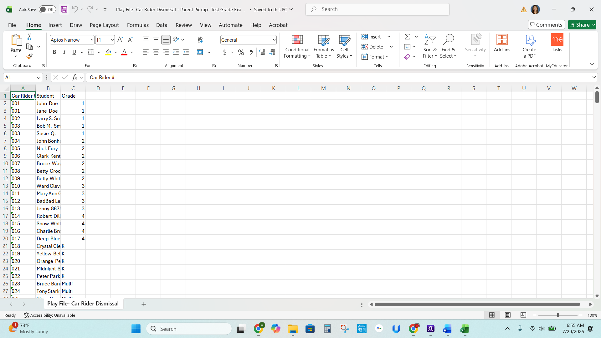Step #16: Click Save in the top-left corner to confirm the formatting, then close the file.