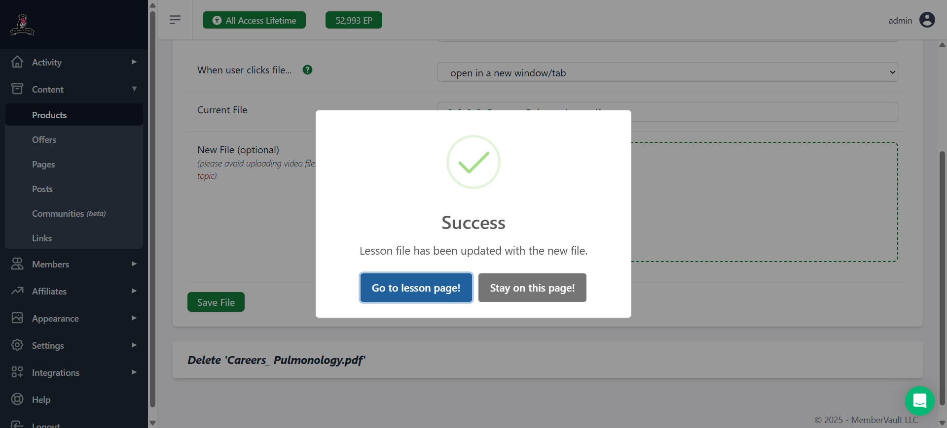 Step #11: Now it has the same link but a different pdf. You can also just replace it by deleting it and selecting a new one.