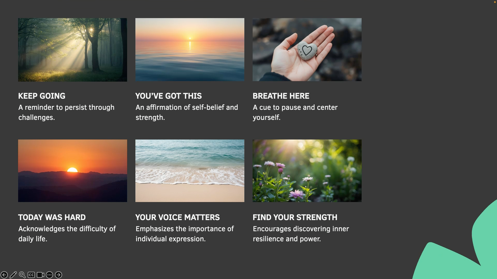 Step #2: Choose a message that reflects how you feel, or something that you want to communicate.