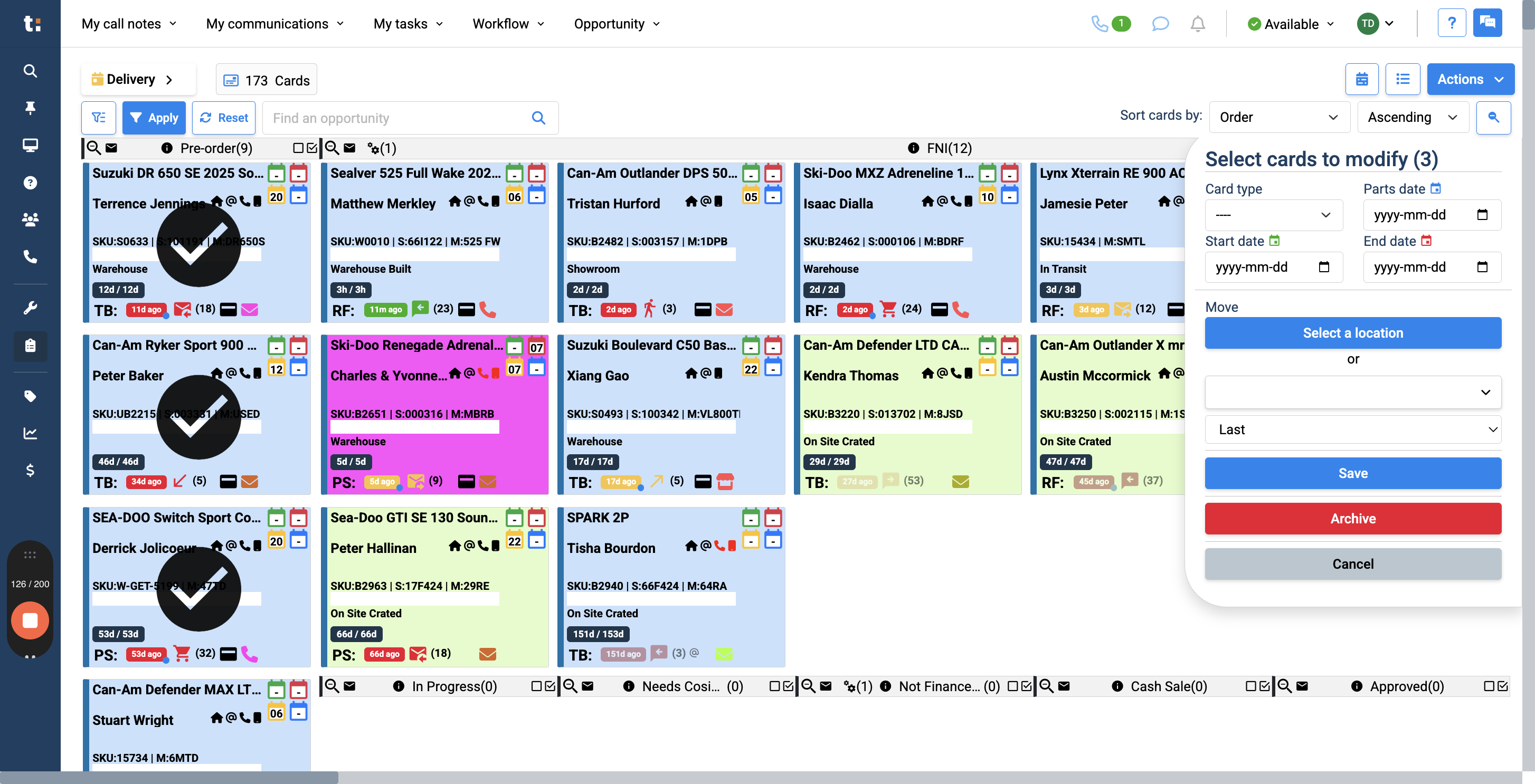 Step #8: To move all three cards together, click this field and choose one of the displayed columns.