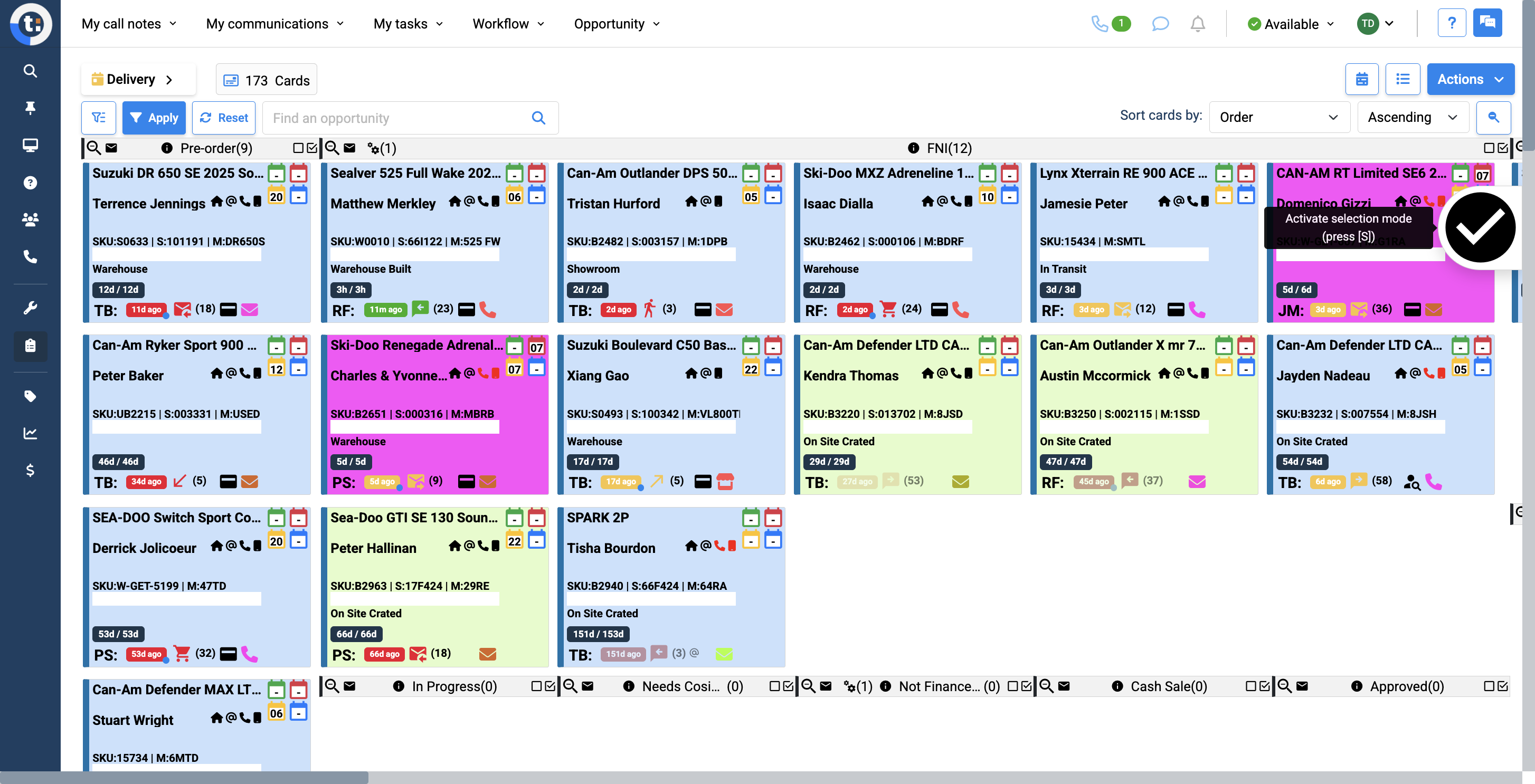Step #6: Now, we'll show you another way to move cards in bulk directly from the workflow.