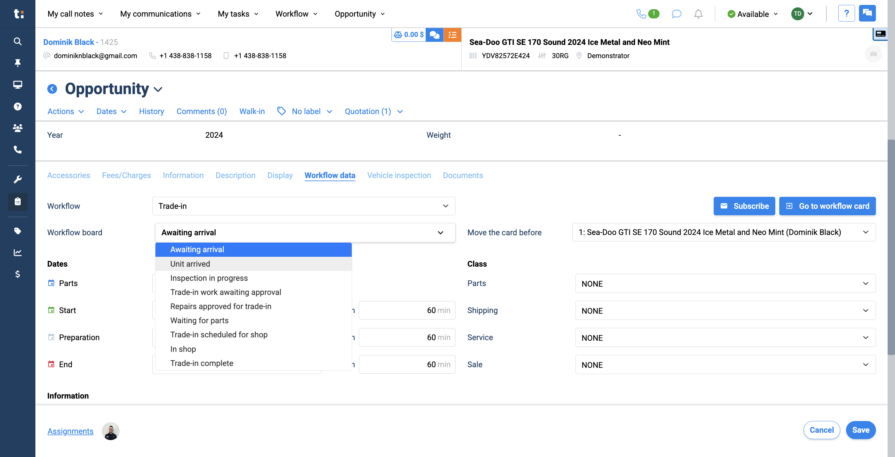 Step #3: The final step is to go to the workflow board and move it to another column.