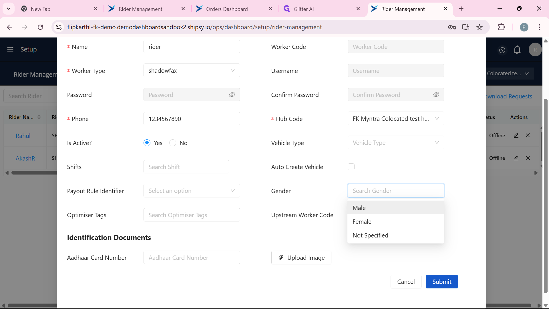Step #17: Choose the rider gender type. In here "Male" is selected