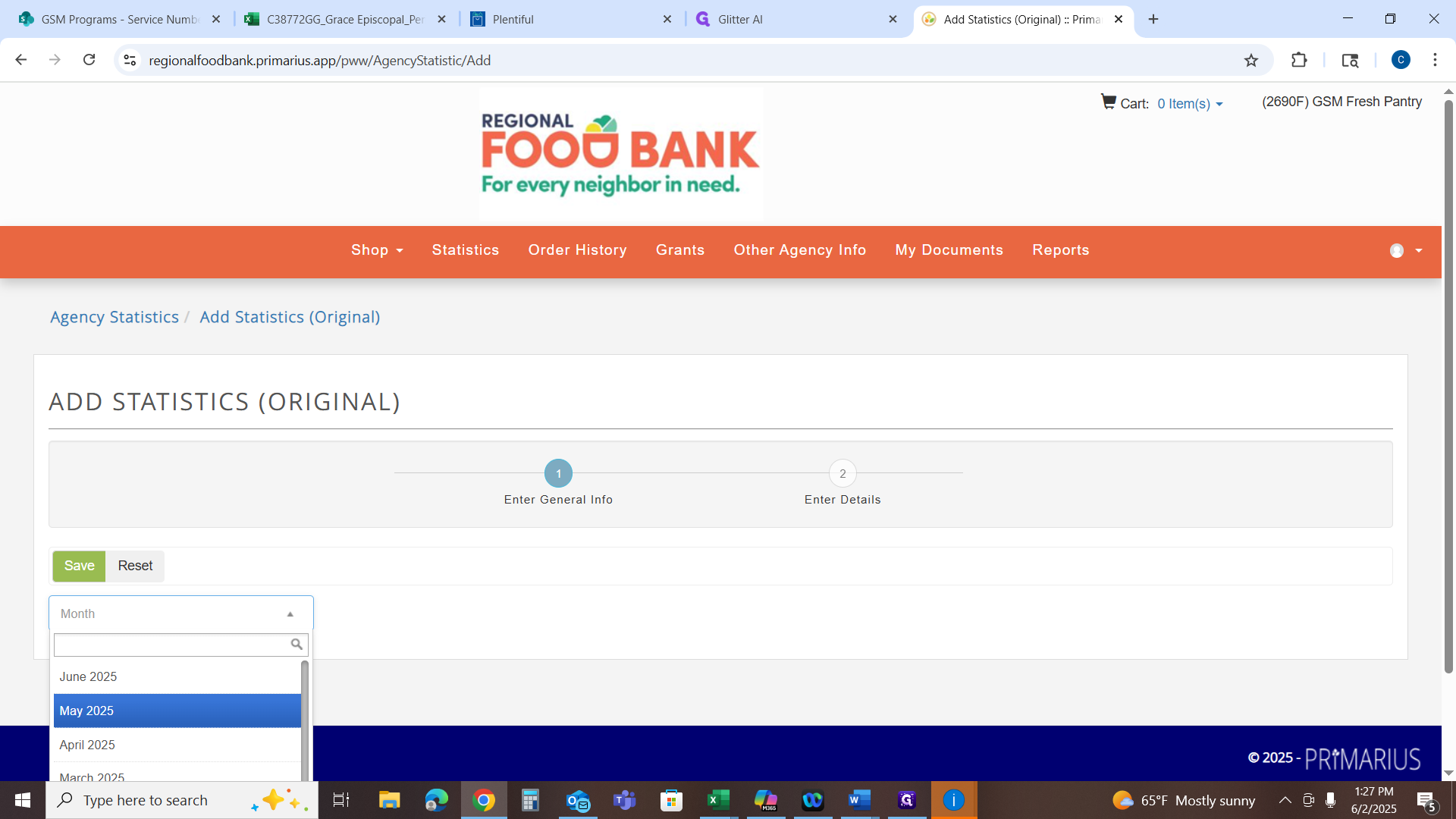 Step #17: Select the month you are adding data for