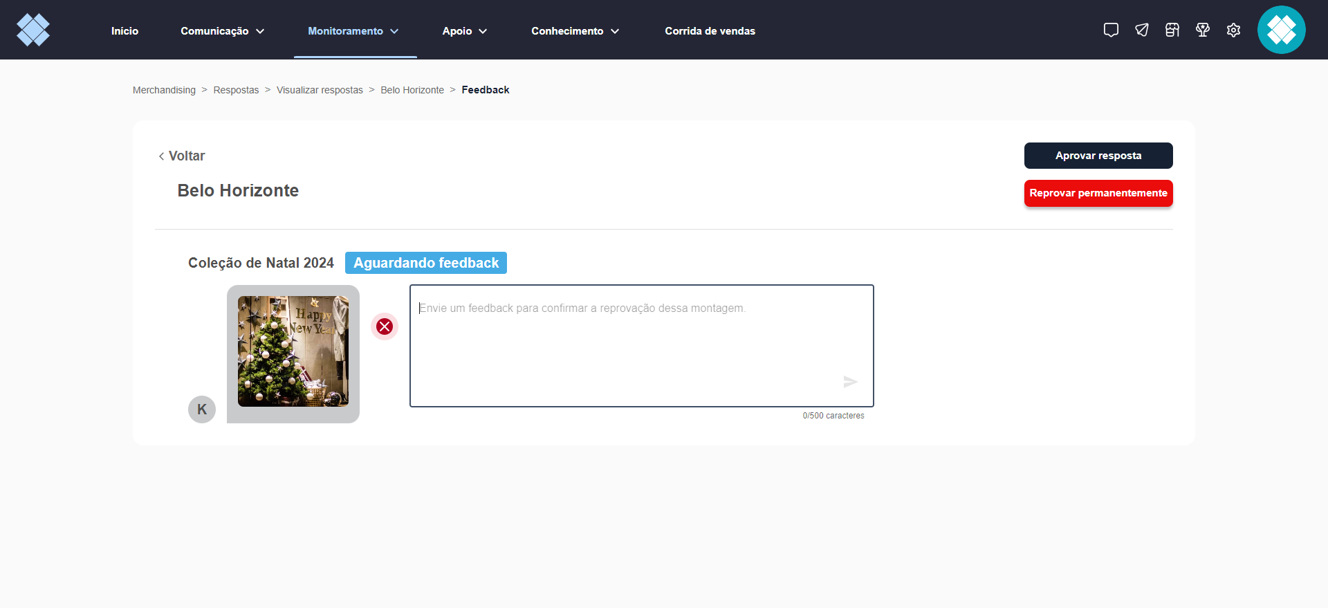 Step #9: Aqui pode ser dado o feedback.