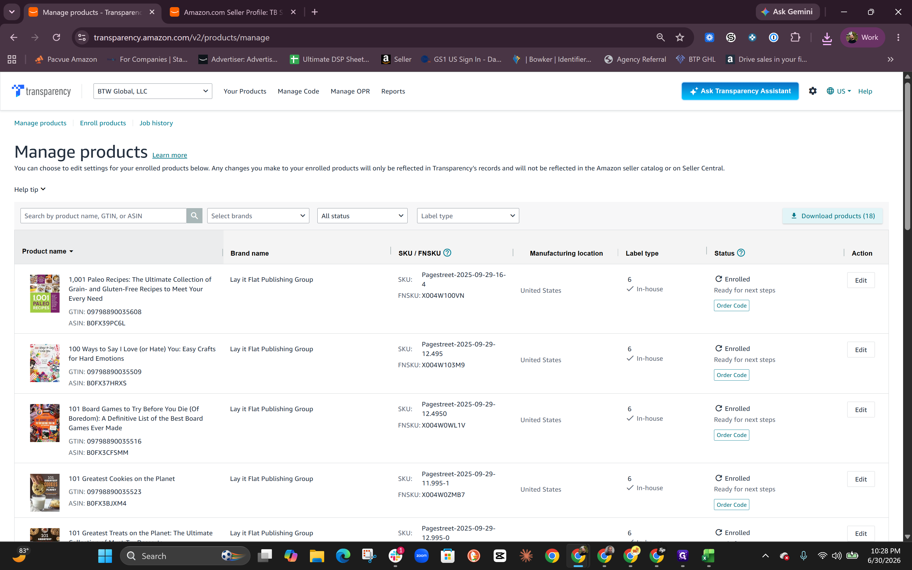 Step #5: Click Download products to export your catalog data to a spreadsheet.