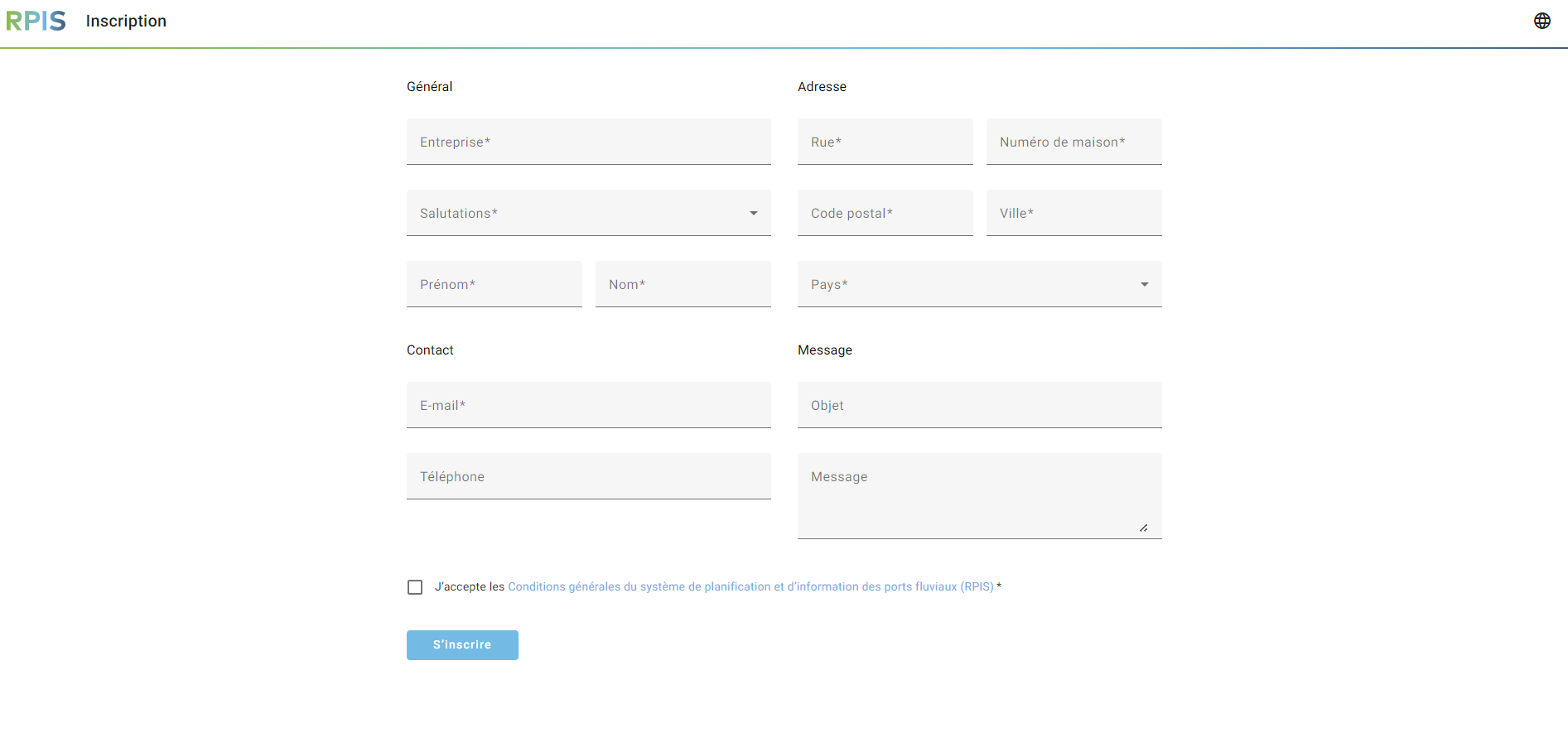 Step #2: Remplissez le formulaire d’inscription avec les informations requises sur l’entreprise, l’adresse et la personne de contact principale.