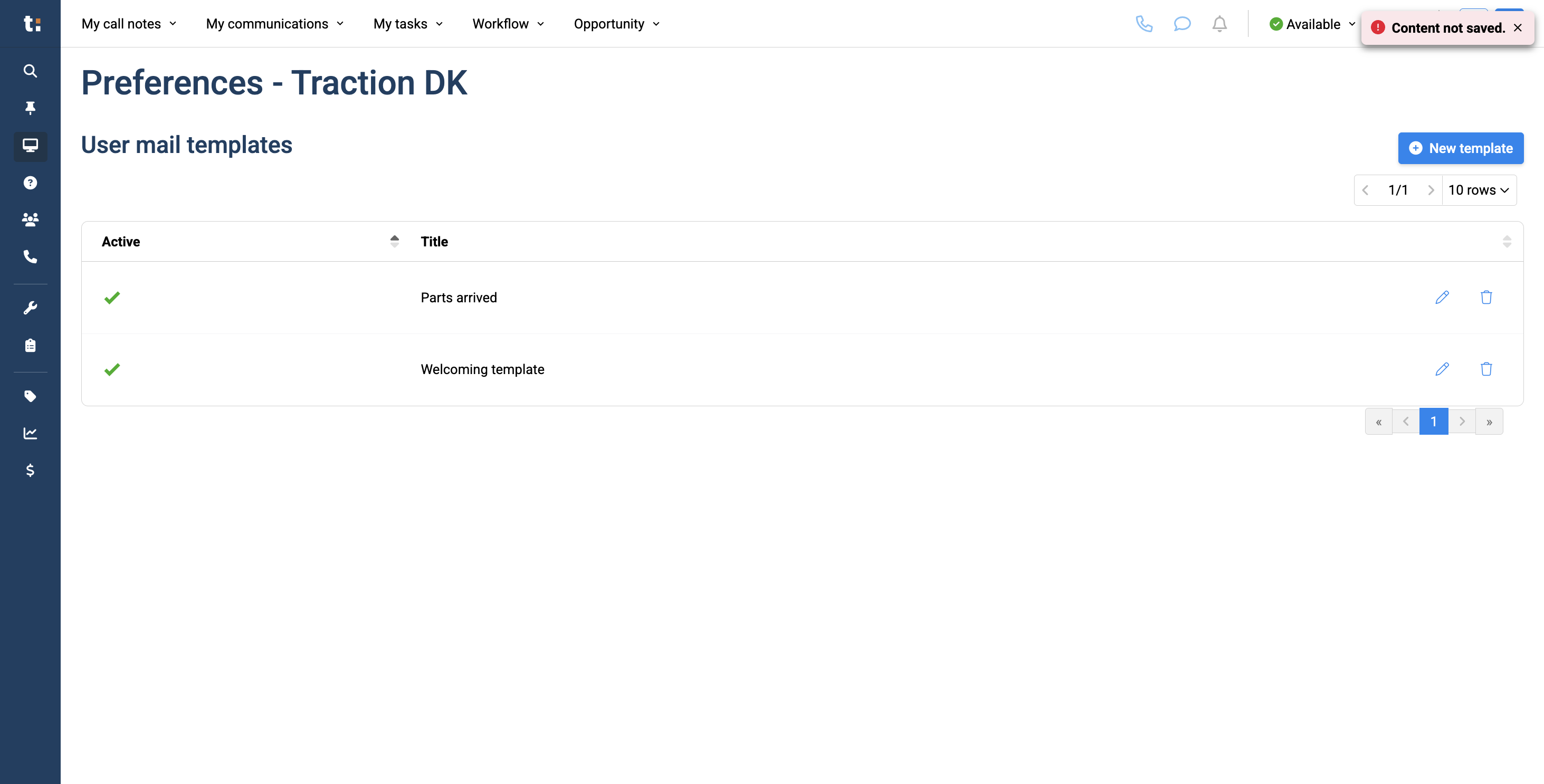 Step #14: To modify your template, click the pencil icon on the right.