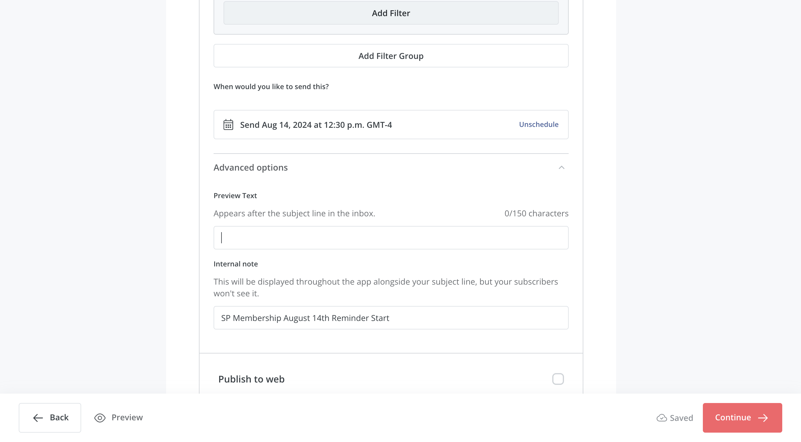 Step #10: Here you can add or edit the email preview text