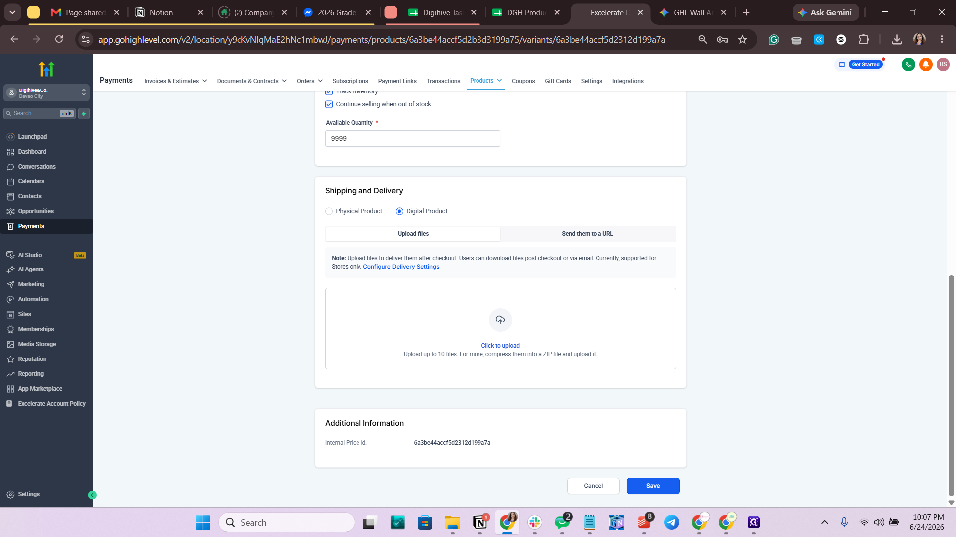 Step #24: Return to GoHighLevel and select Send them to a URL as the delivery method.