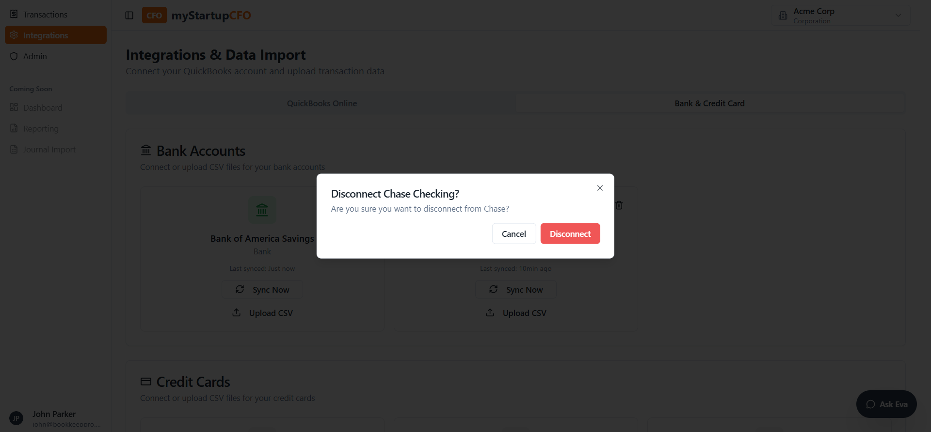Step #3: Click on "Disconnect" button.