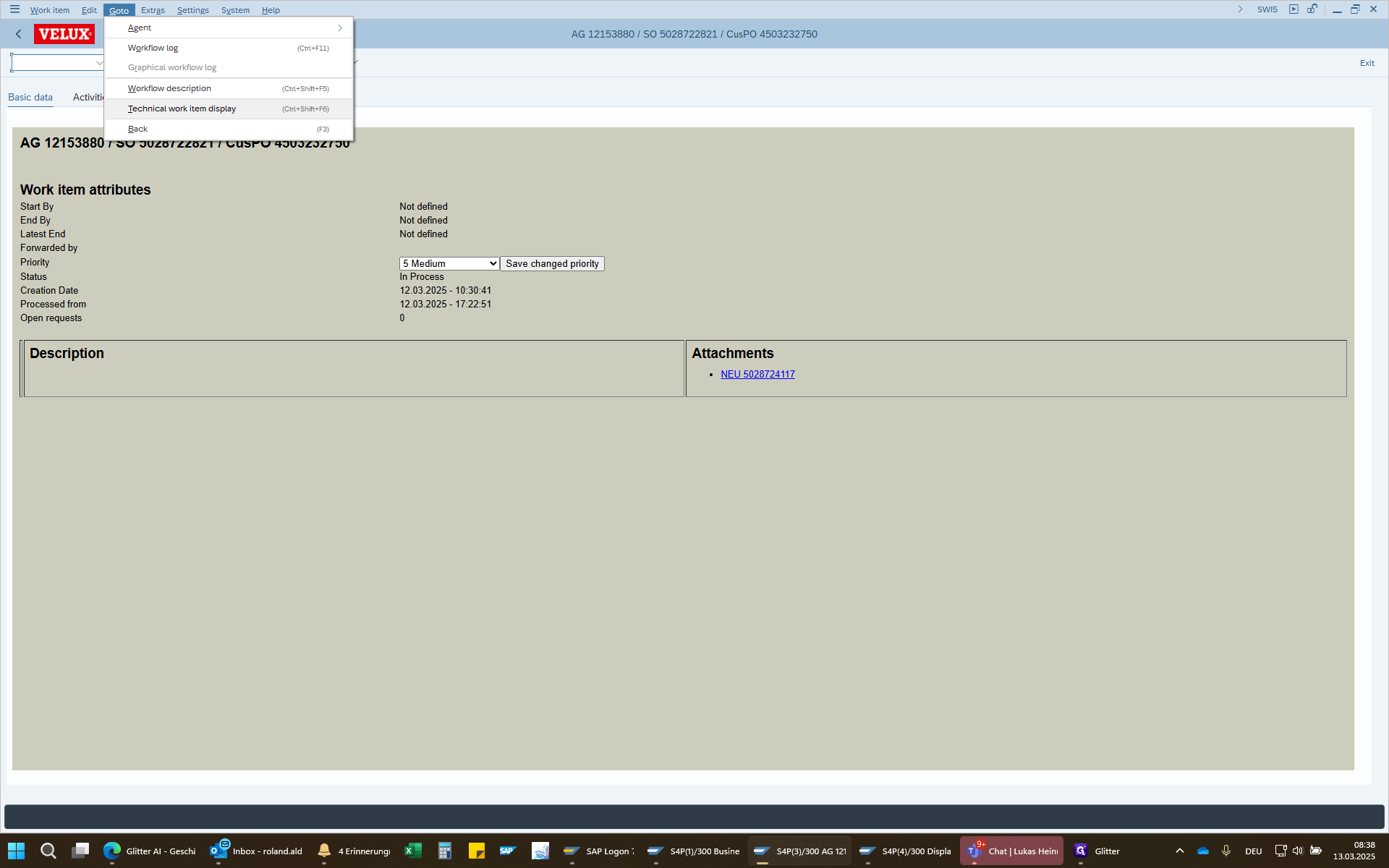 Step #11: Klicken Sie auf "Technical work item display"