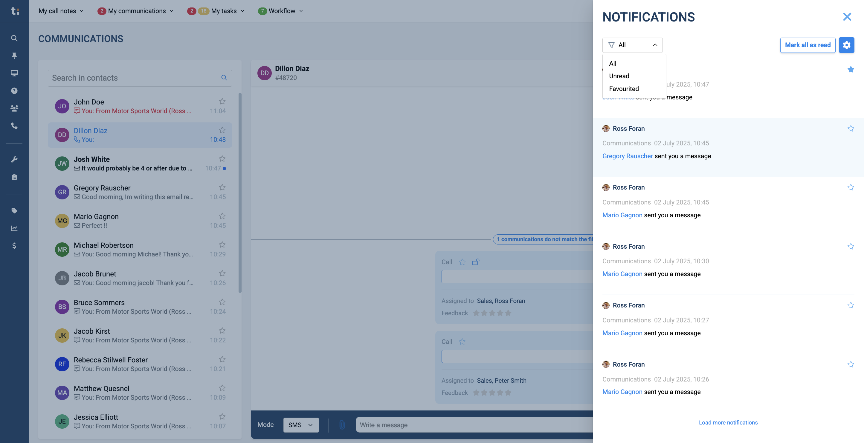 Step #19: By favoriting your communications, you can later filter through all your favorited or unread messages.