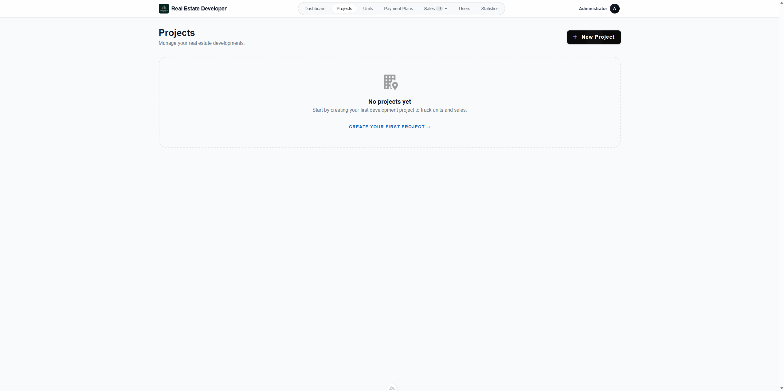 Step #107: Нажмите кнопку + New Project в правом верхнем углу