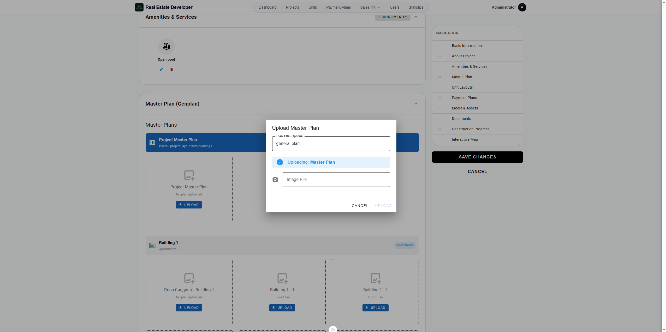 Step #271: Выберите изображение плана и нажмите UPLOAD