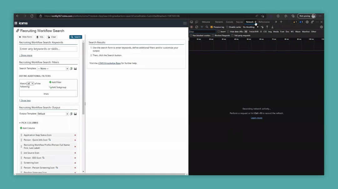 Step #39: In the Developer tools panel, click the 'Network' tab.