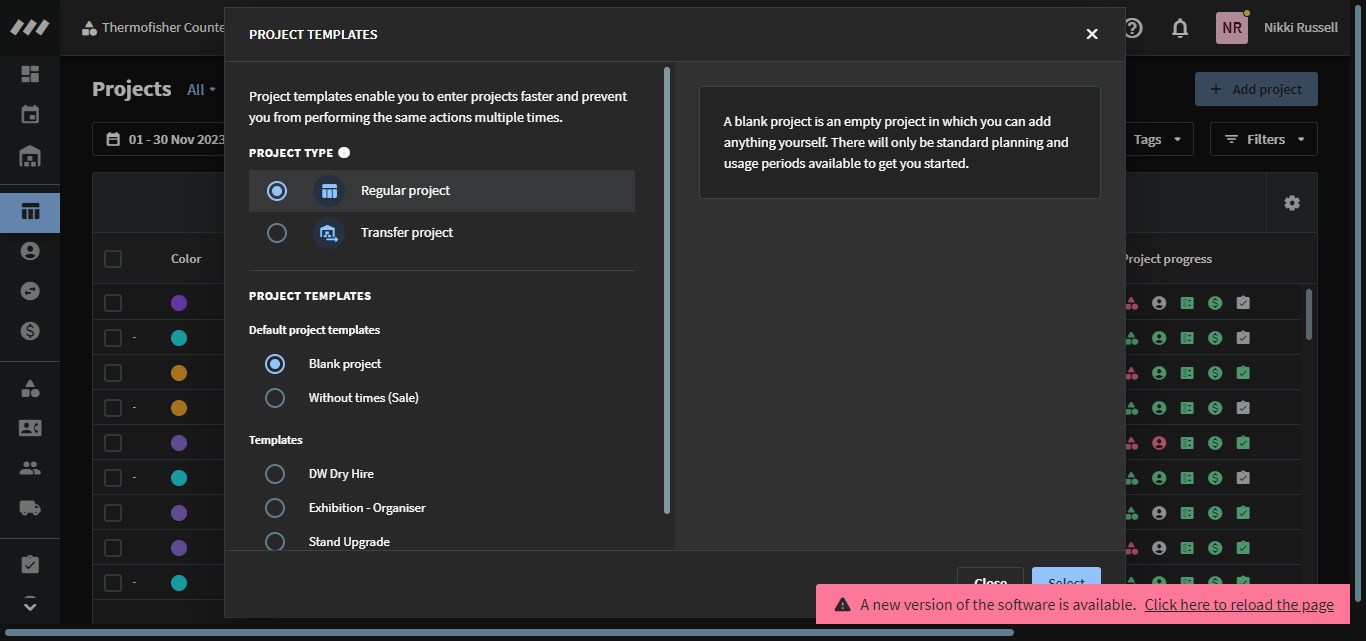 Step #5: Click on "Regular project"