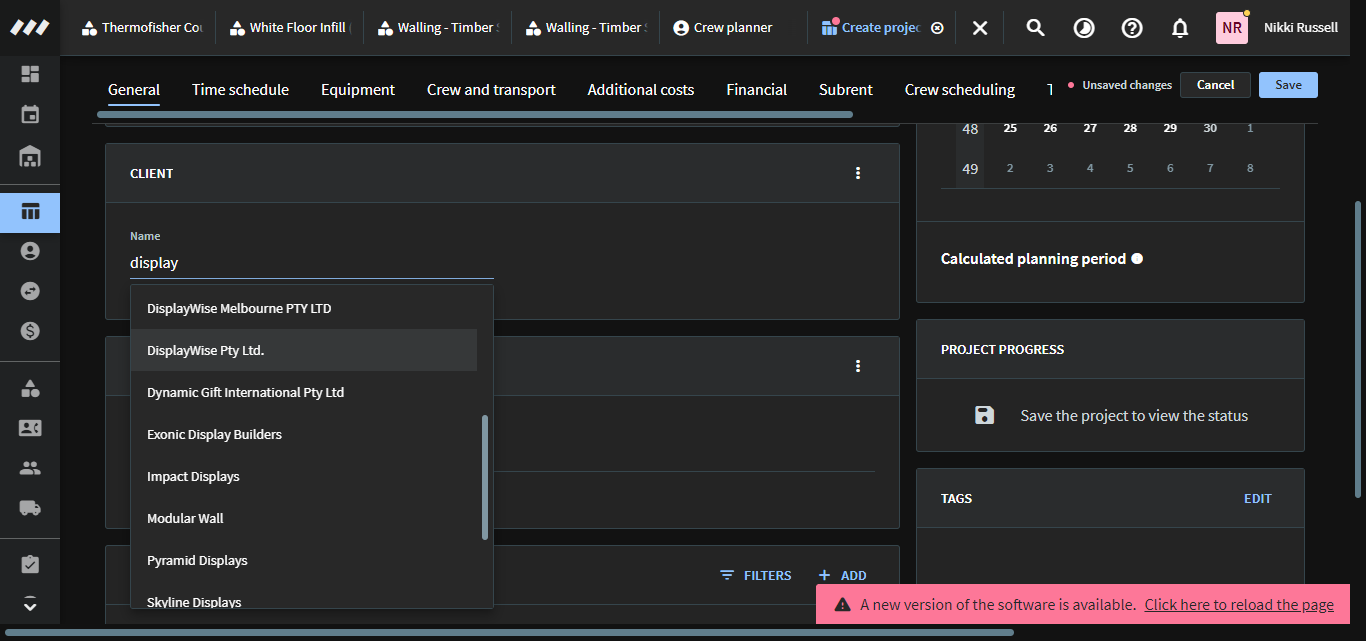 Step #11: Select your client.