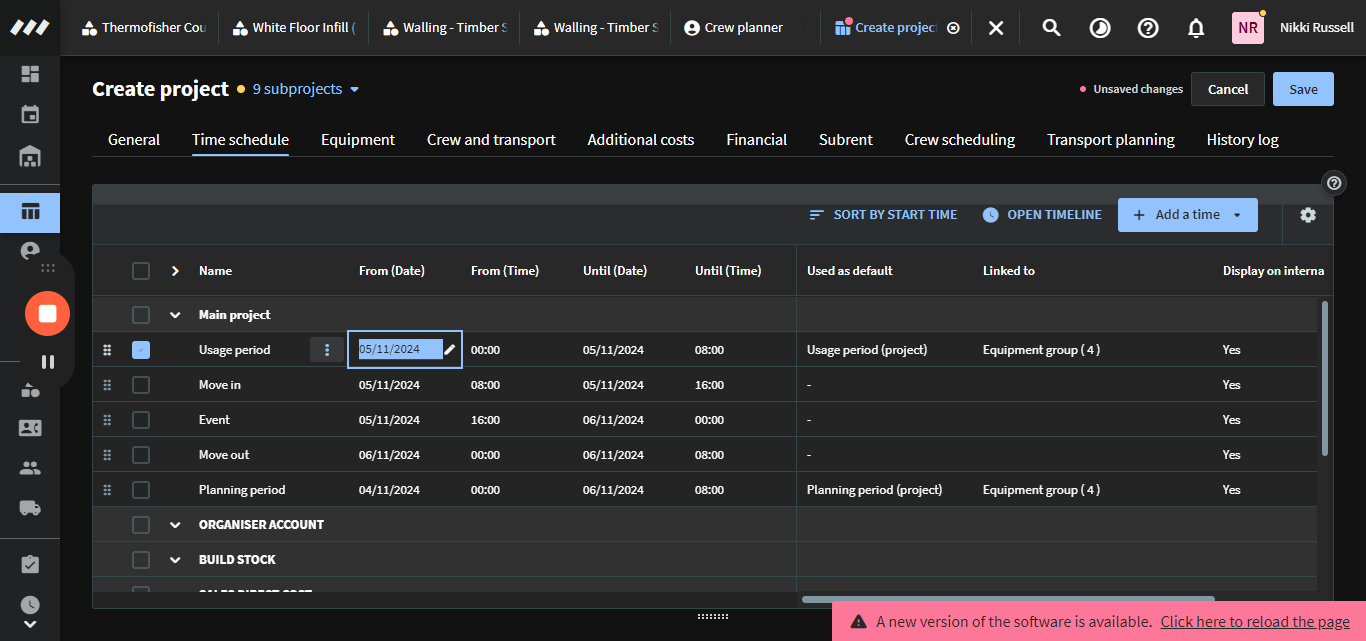 Step #19: Click on usage period and select dates & type times.