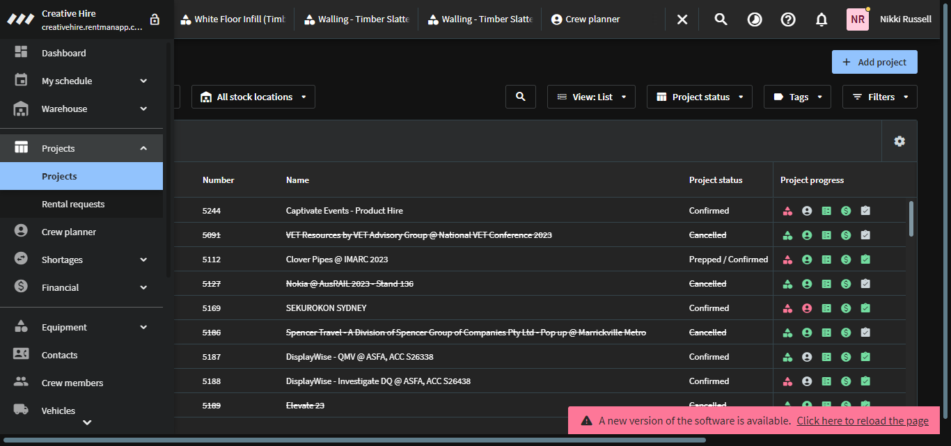 Step #3: Click on "Projects"
