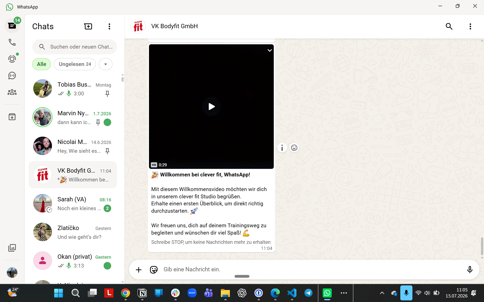 Step #4: Falls die Nachricht ein Welcome-Onboarding-Video enthält, klicken Sie auf das Video, um zu testen, ob es problemlos abspielt und ob es sich um das richtige Medium handelt.