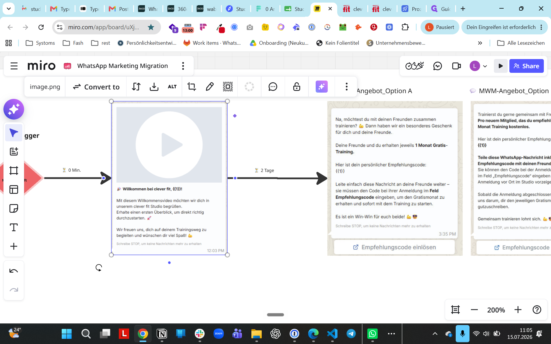 Step #5: Warten Sie das in der Automatisierung festgelegte Zeitintervall (Time Delay) ab und prüfen Sie anschließend, ob die Mitglieder-werben-Mitglieder-Nachricht samt persönlichem Empfehlungscode korrekt zugestellt wird.