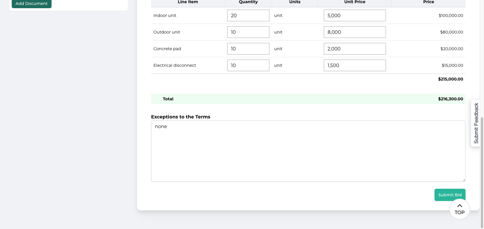 Step #9: Click on "Submit Bid"