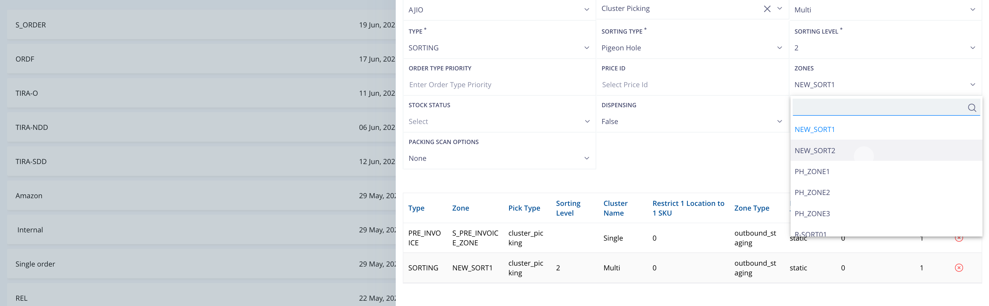 Step #17: Add more sorting ZONES by selecting each ZONE and clicking on "Add Zone Configuration".