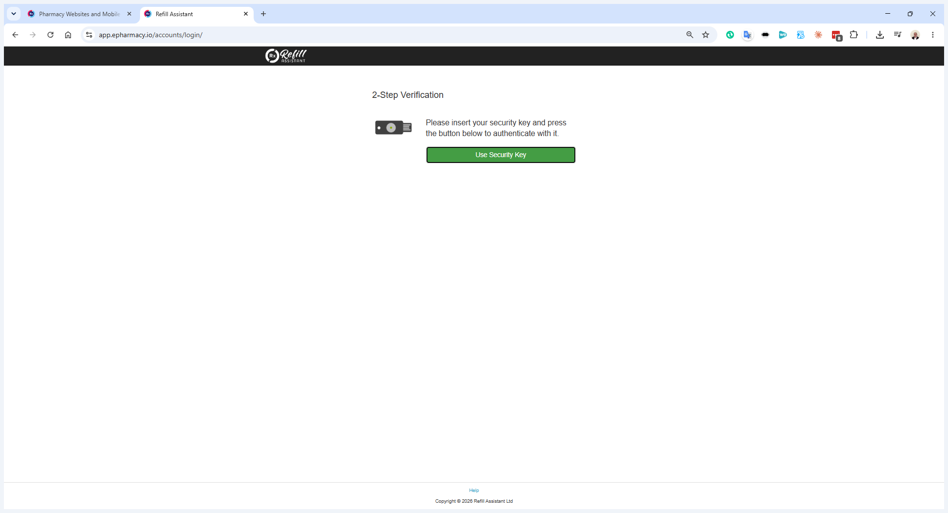 Step #3: Click Use Security Key, then press the gold button on your physical security key to complete 2-Step Verification.