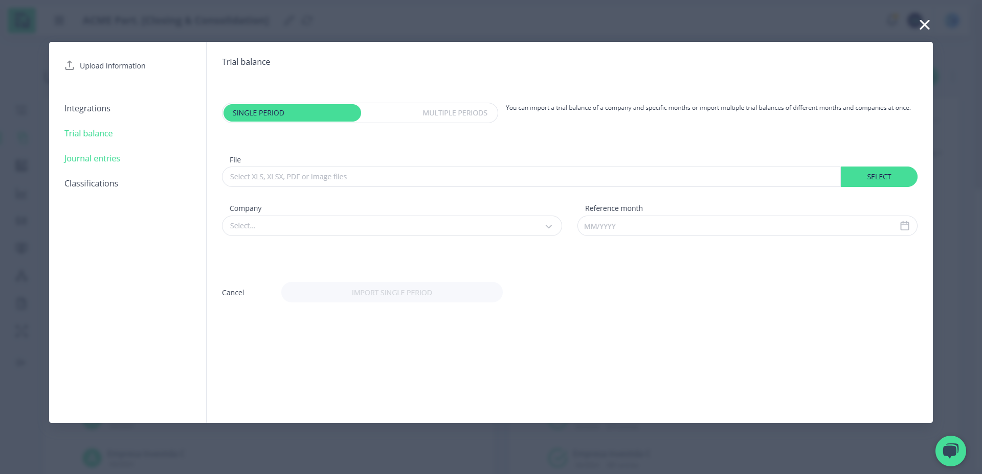 Step #4: Modal de Upload de Informações - Upload de Razão