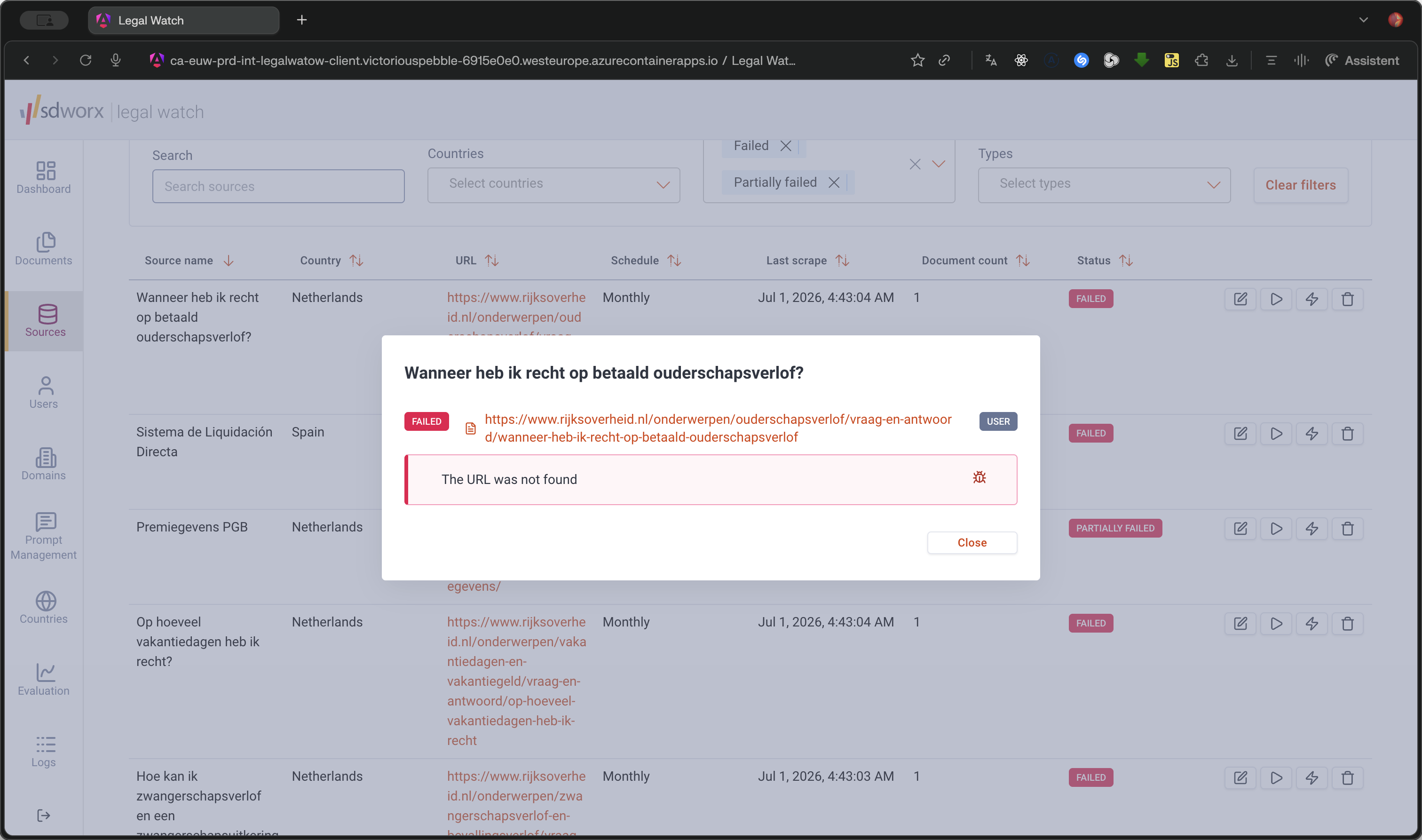 Step #4: Hover over the debug pane on the right side of the screen to view the specific error code and detailed description provided by the scraping attempt.